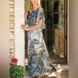 Soft Surrounding Dress Maxi Floral Gray Size S